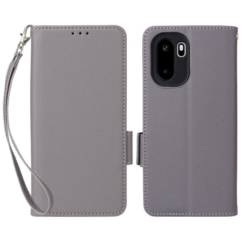 Flip Cover Oneplus 15r Litchi-tekstur Med Rem