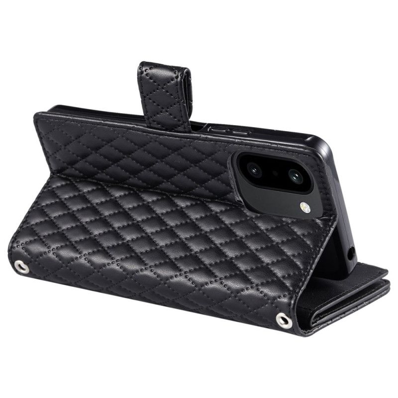 Læder Cover Oneplus 15r Quiltet Pailletpung