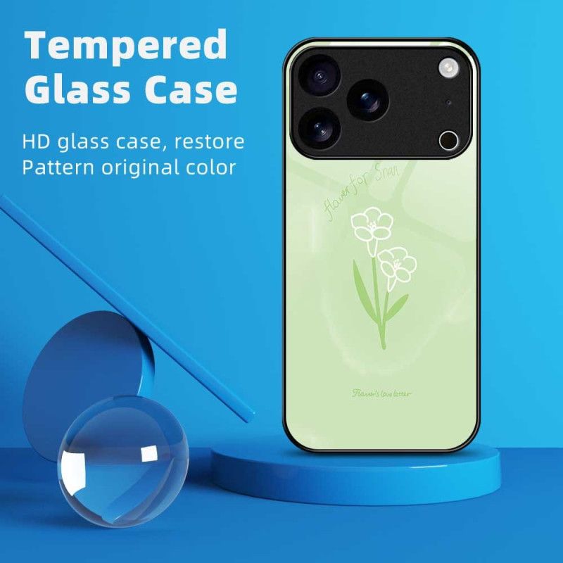 Cover iPhone 17 Pro Max Hærdet Glasblomster