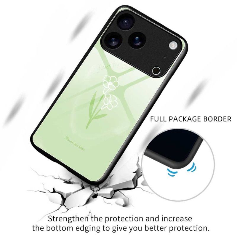 Cover iPhone 17 Pro Max Hærdet Glasblomster
