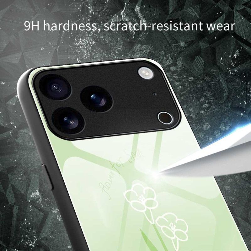 Cover iPhone 17 Pro Max Hærdet Glasblomster