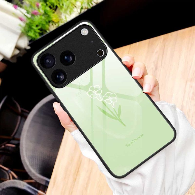Cover iPhone 17 Pro Max Hærdet Glasblomster