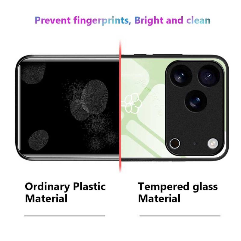 Cover iPhone 17 Pro Max Hærdet Glasblomster