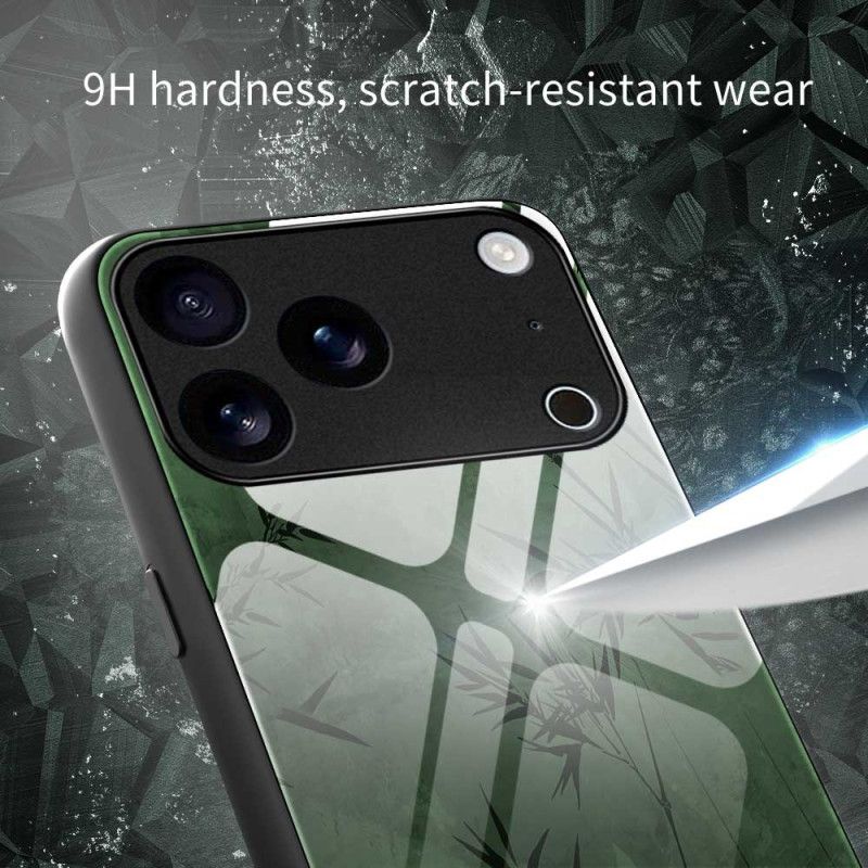 Cover iPhone 17 Pro Max Hærdet Glasblomsterblæk
