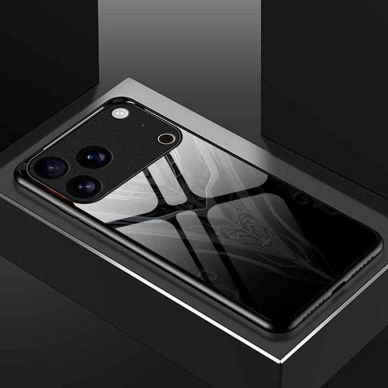 Cover iPhone 17 Pro Max Hærdet Glasdesign Sort