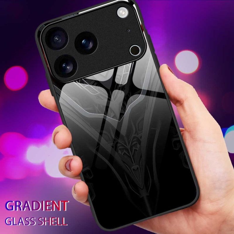 Cover iPhone 17 Pro Max Hærdet Glasdesign Sort