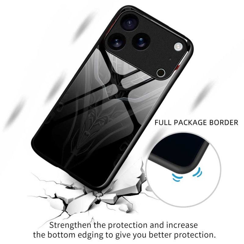 Cover iPhone 17 Pro Max Hærdet Glasdesign Sort
