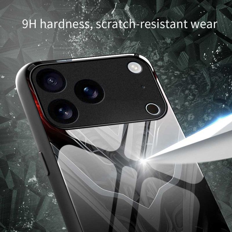 Cover iPhone 17 Pro Max Hærdet Glasdesign Sort