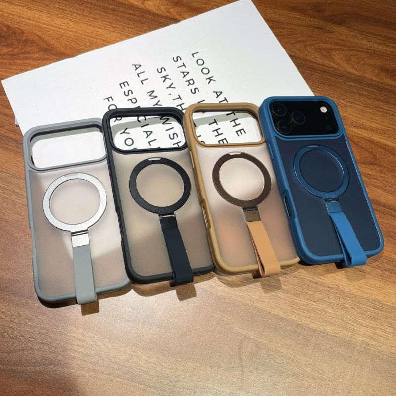 Cover iPhone 17 Pro Max Integreret Håndledsrem Og Metalstativ