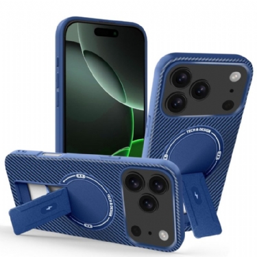 Cover iPhone 17 Pro Max Kulfibertekstur Med Støtteben