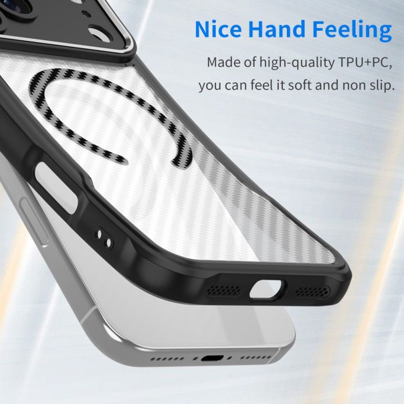 Cover iPhone 17 Pro Max Magsafe-kompatibel Gennemsigtig Kulfiber