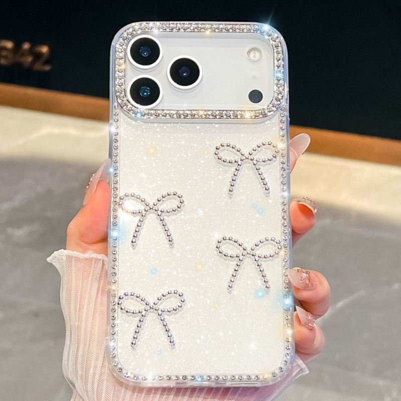 Cover iPhone 17 Pro Max Sommerfugle- Og Glitterdekoration