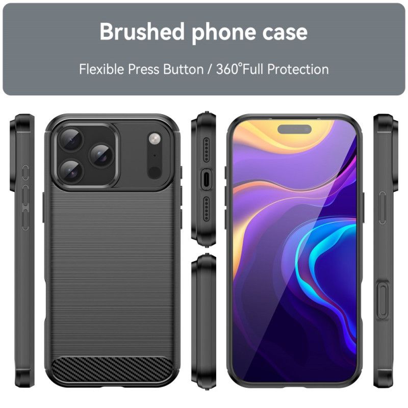 Cover iPhone 17 Pro Max Telefon Etui Børstet Kulfiber