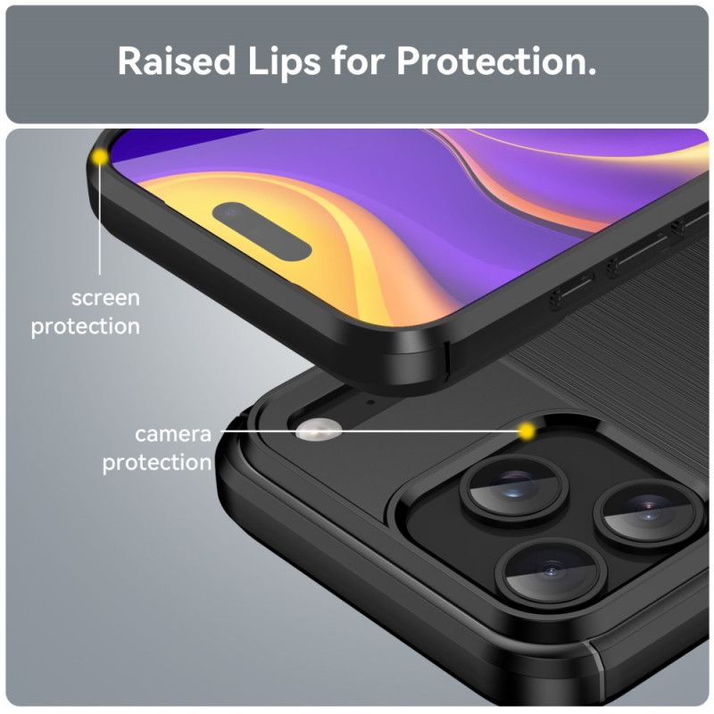 Cover iPhone 17 Pro Max Telefon Etui Børstet Kulfiber