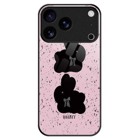 Cover iPhone 17 Pro Max Telefon Etui Hærdet Glas Lyserød Og Sort