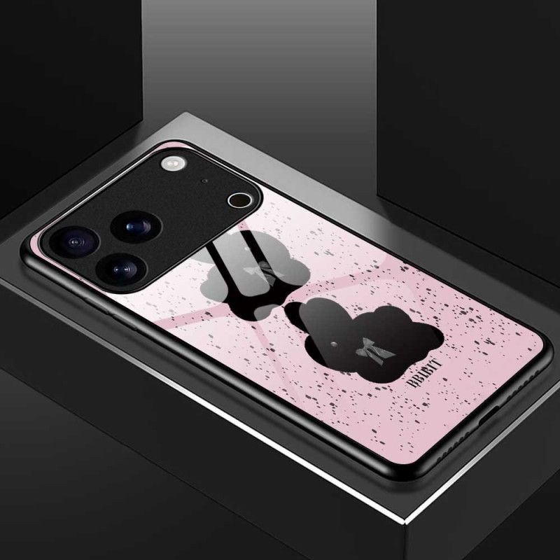 Cover iPhone 17 Pro Max Telefon Etui Hærdet Glas Lyserød Og Sort
