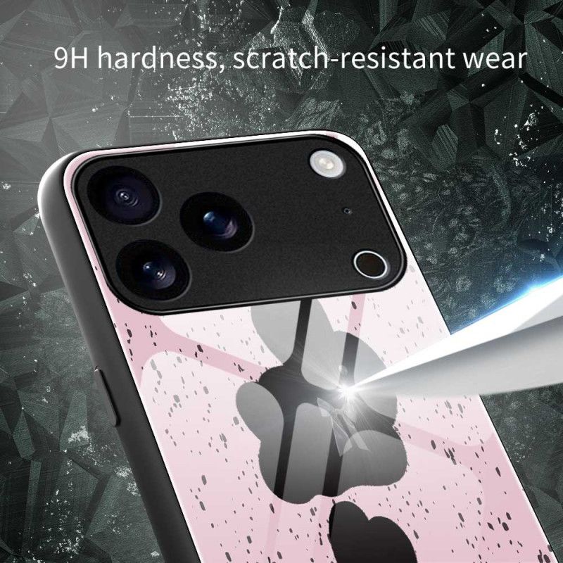 Cover iPhone 17 Pro Max Telefon Etui Hærdet Glas Lyserød Og Sort