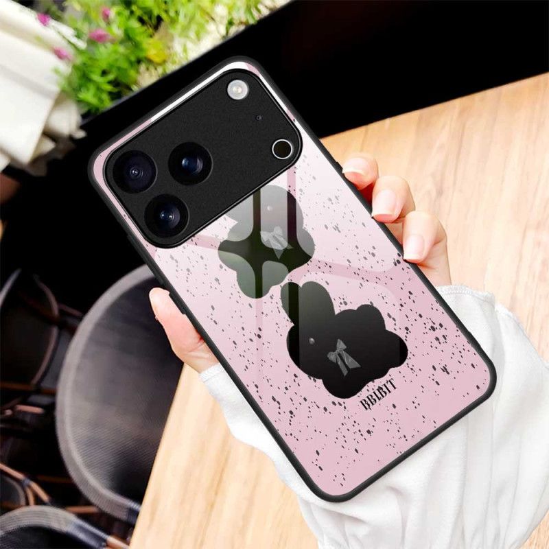Cover iPhone 17 Pro Max Telefon Etui Hærdet Glas Lyserød Og Sort