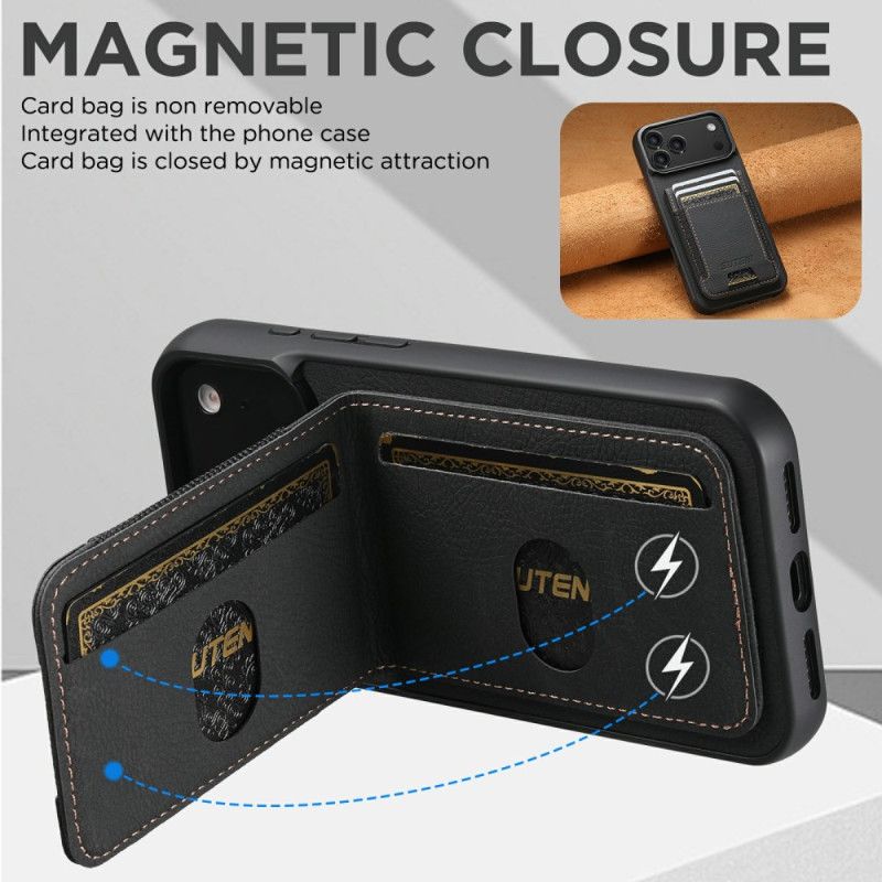 Cover iPhone 17 Pro Max Telefon Etui Kortholder Og Stativ I Retro-look