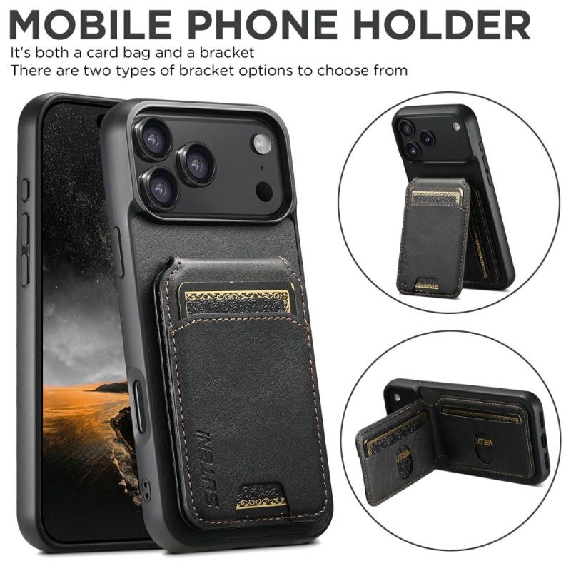 Cover iPhone 17 Pro Max Vokset Tekstureret Kortholder Suteni