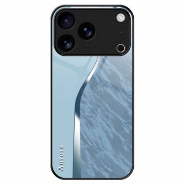 Cover Til iPhone 17 Pro Max Hærdet Glas Med Lyseblåt Design