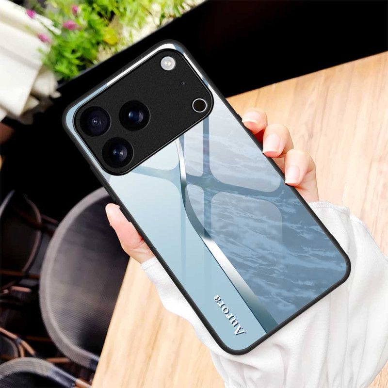 Cover Til iPhone 17 Pro Max Hærdet Glas Med Lyseblåt Design
