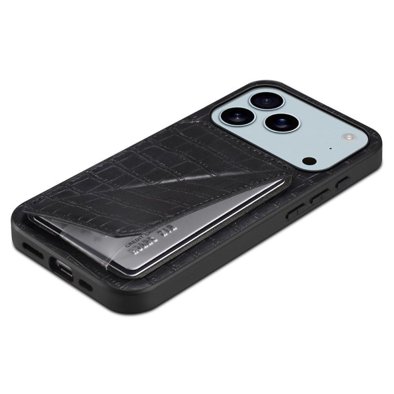 Cover Til iPhone 17 Pro Max Kortholder Med Krokodilleeffekt