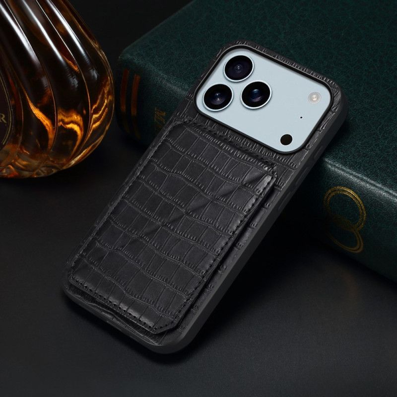 Cover Til iPhone 17 Pro Max Kortholder Med Krokodilleeffekt