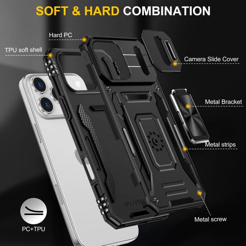 Cover Til iPhone 17 Pro Max Linseholder Og Beskytter Med Metaleffekt