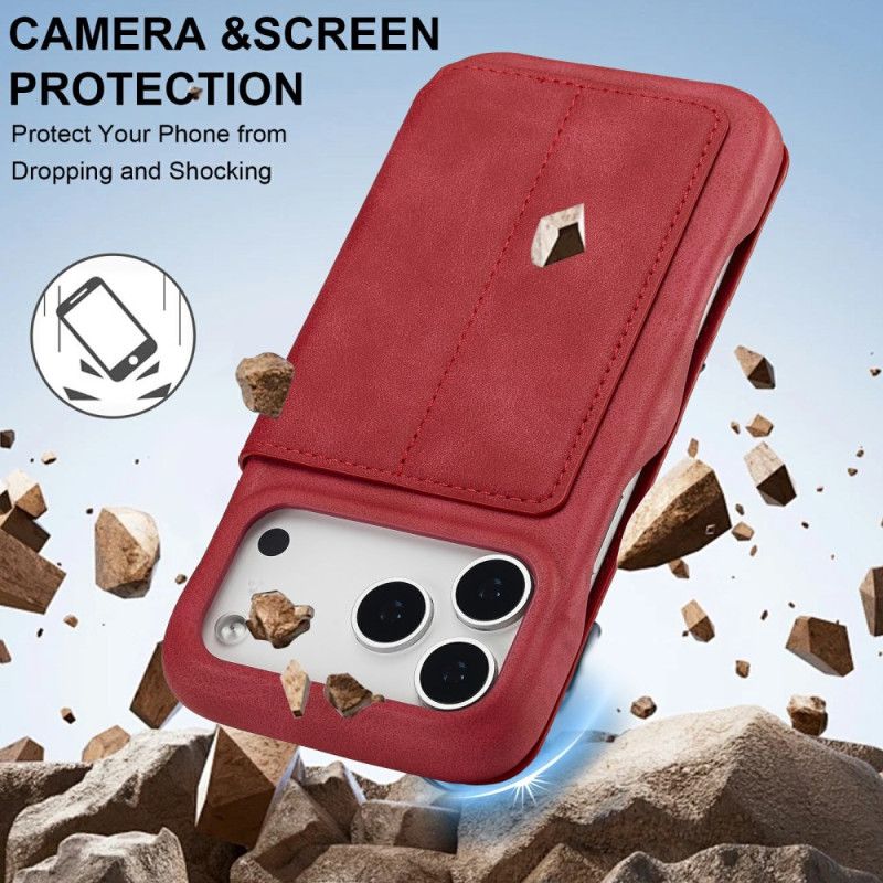 Flip Cover iPhone 17 Pro Max Lc.imeeke Cover Med Ruskindseffekt
