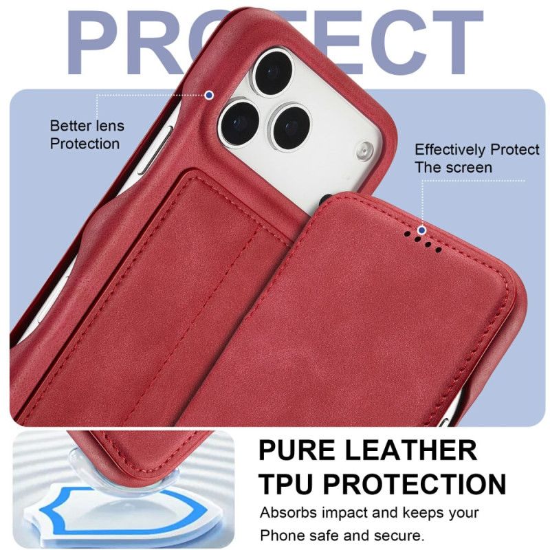 Flip Cover iPhone 17 Pro Max Lc.imeeke Cover Med Ruskindseffekt