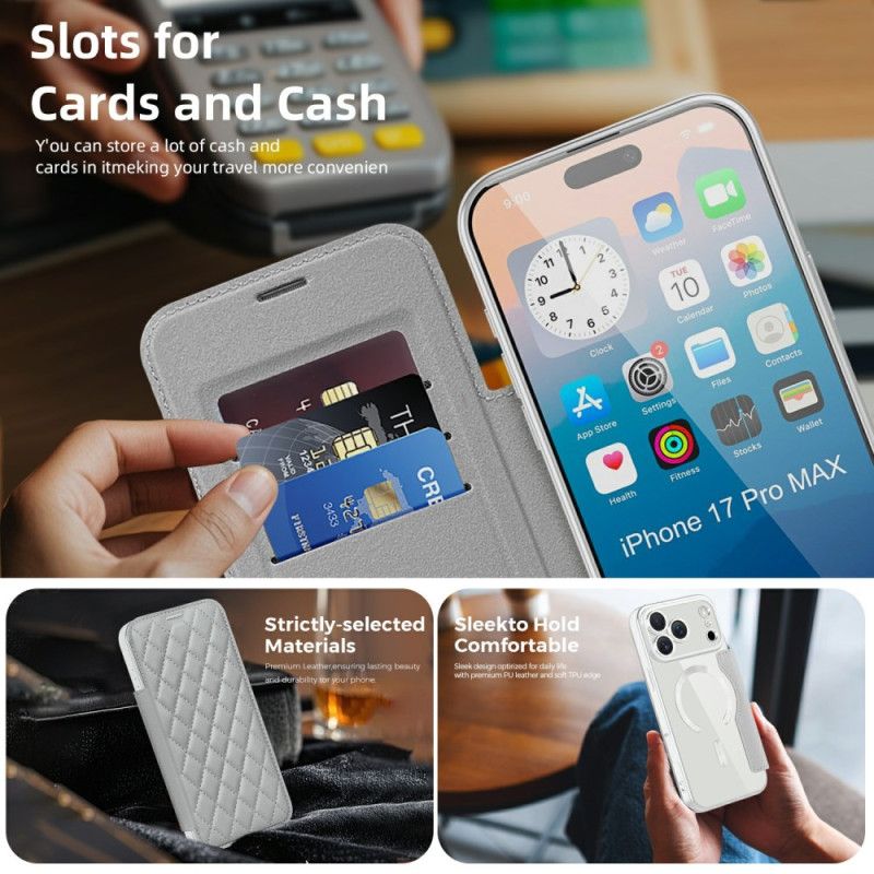 Flip Cover iPhone 17 Pro Max Magsafe-kompatibel Quiltet