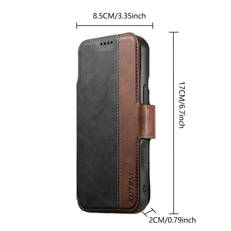 Flip Cover iPhone 17 Pro Max Magsafe Tofarvet Aftageligt Etui Suteni