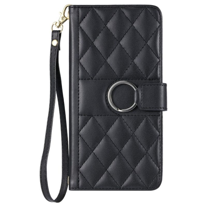 Flip Cover iPhone 17 Pro Max Quiltet Med Snor Og Skulderrem