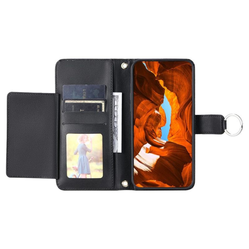 Flip Cover iPhone 17 Pro Max Quiltet Med Snor Og Skulderrem