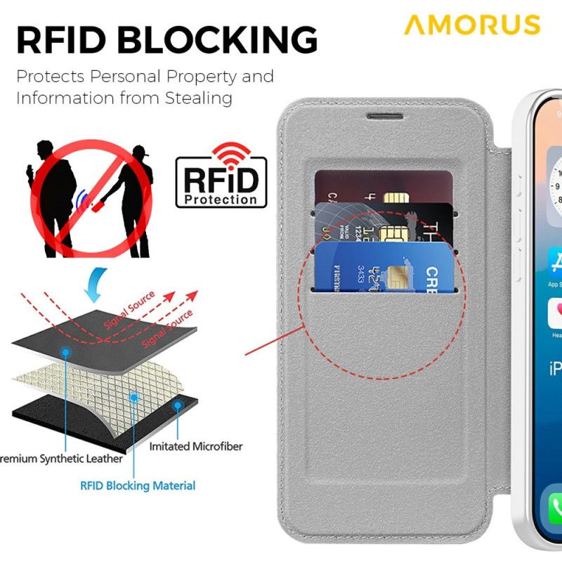 Flip Cover Til iPhone 17 Pro Max Magsafe-kompatibel Med Rfid-kortholder