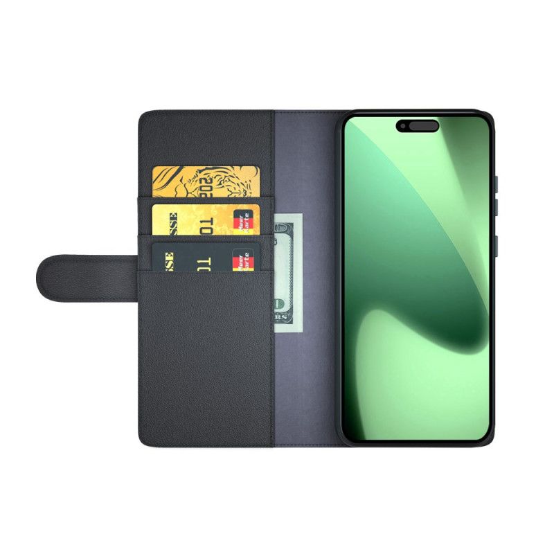 Flip Cover Til iPhone 17 Pro Max Pung I Ægte Læder