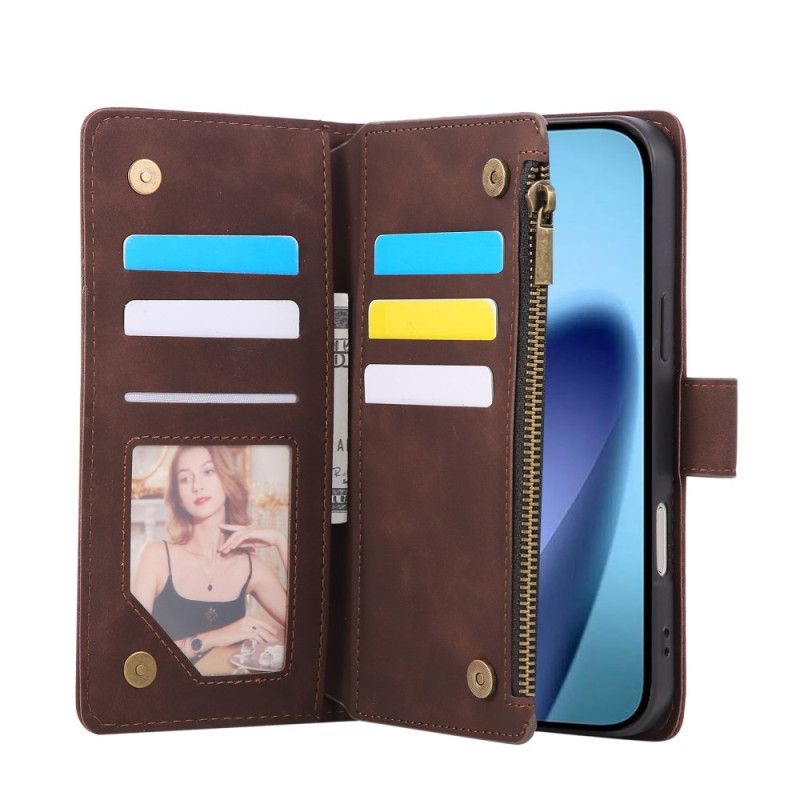 Flip Cover Til iPhone 17 Pro Max Pung Med Ruskindseffekt