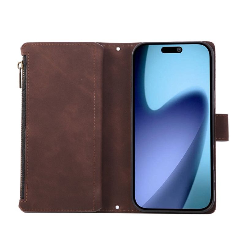 Flip Cover Til iPhone 17 Pro Max Pung Med Ruskindseffekt
