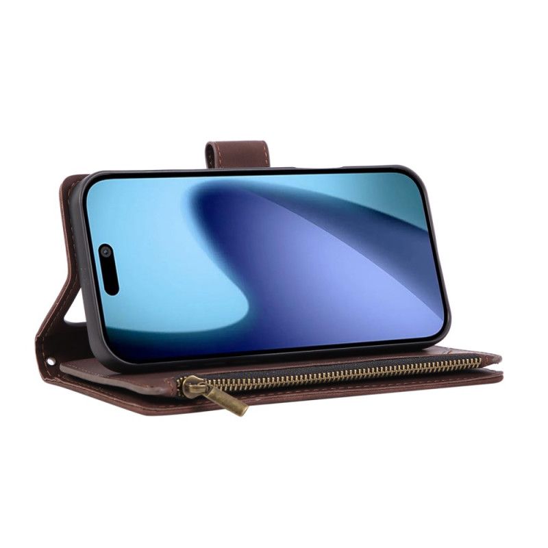 Flip Cover Til iPhone 17 Pro Max Pung Med Ruskindseffekt