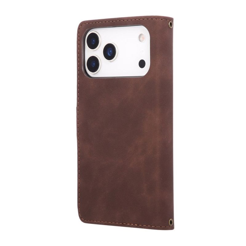Flip Cover Til iPhone 17 Pro Max Pung Med Ruskindseffekt