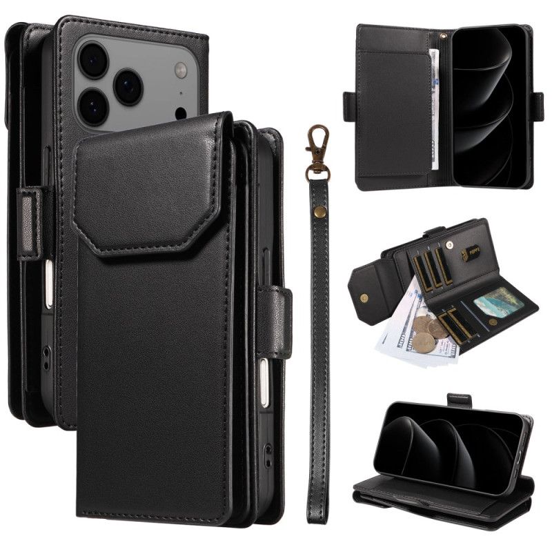 Flip Cover Til iPhone 17 Pro Max Snor Med Flere Kort