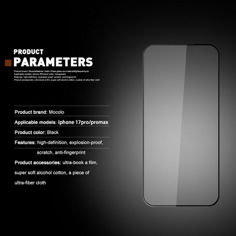 Fulddækkende Skærmbeskytter I Hærdet Glas Til iPhone 17 Pro Max
