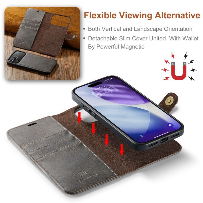 Læder Cover iPhone 17 Pro Max Telefon Etui Aftagelig Dg.ming