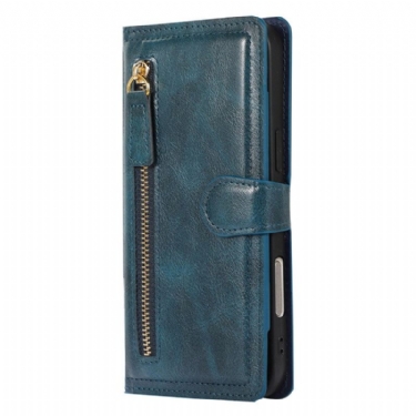 Læder Cover iPhone 17 Pro Max Telefon Etui Lomme Med Lynlås