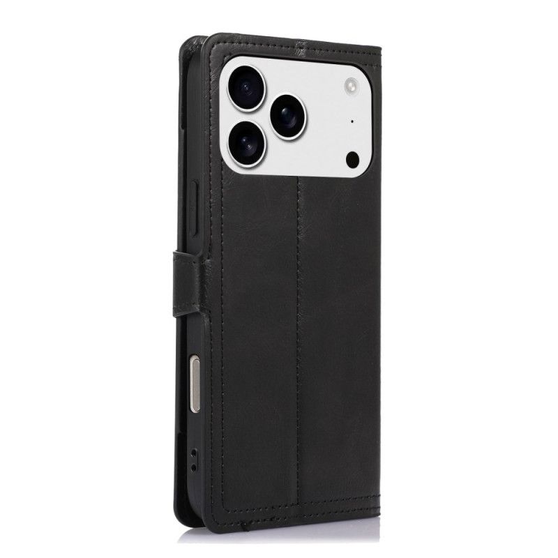 Læder Cover iPhone 17 Pro Max Telefon Etui Lomme Med Lynlås