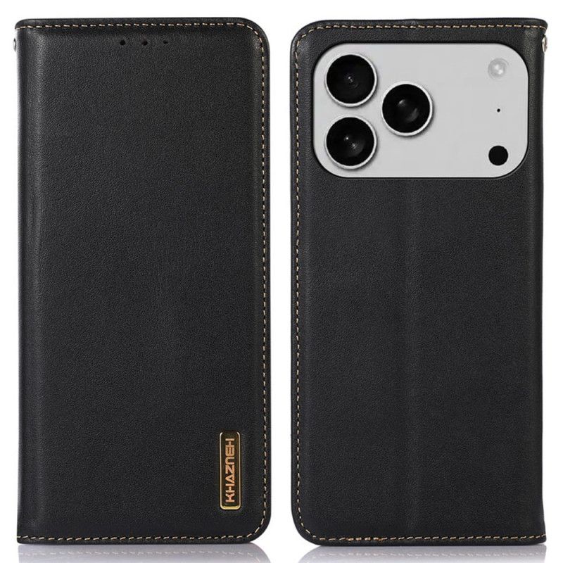 Læder Cover iPhone 17 Pro Max Telefon Etui Premium Læder Khazneh
