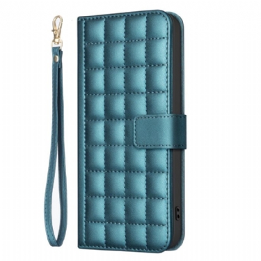 Læder Cover iPhone 17 Pro Max Telefon Etui Quiltet Binfen-farve