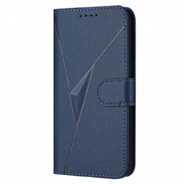 Læder Cover iPhone 17 Pro Max Telefon Etui Trekantprint