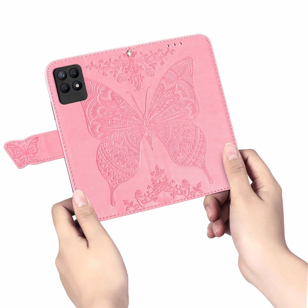 Flip Cover Realme 8i Anti-fald Præget Sommerfugl